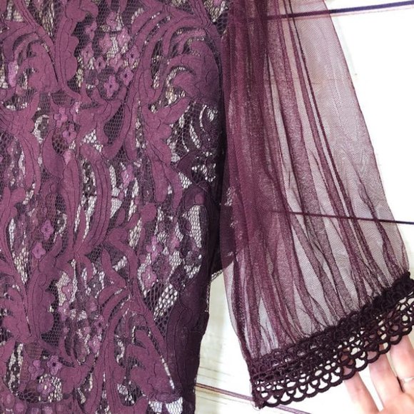 Peach Lace Plum Cropped Blouse NWT - Picture 3 of 8